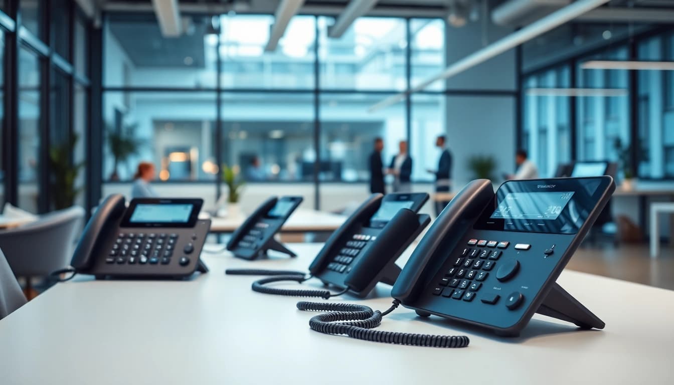 Enhance productivity with business telephone systems in a modern office setting.