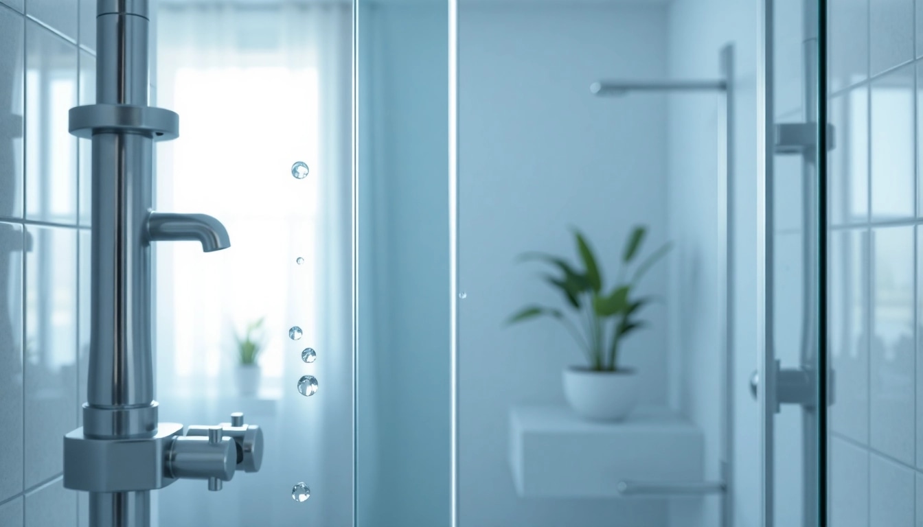 Experience elegant showers with a stunning glass enclosure and serene bathroom ambiance.