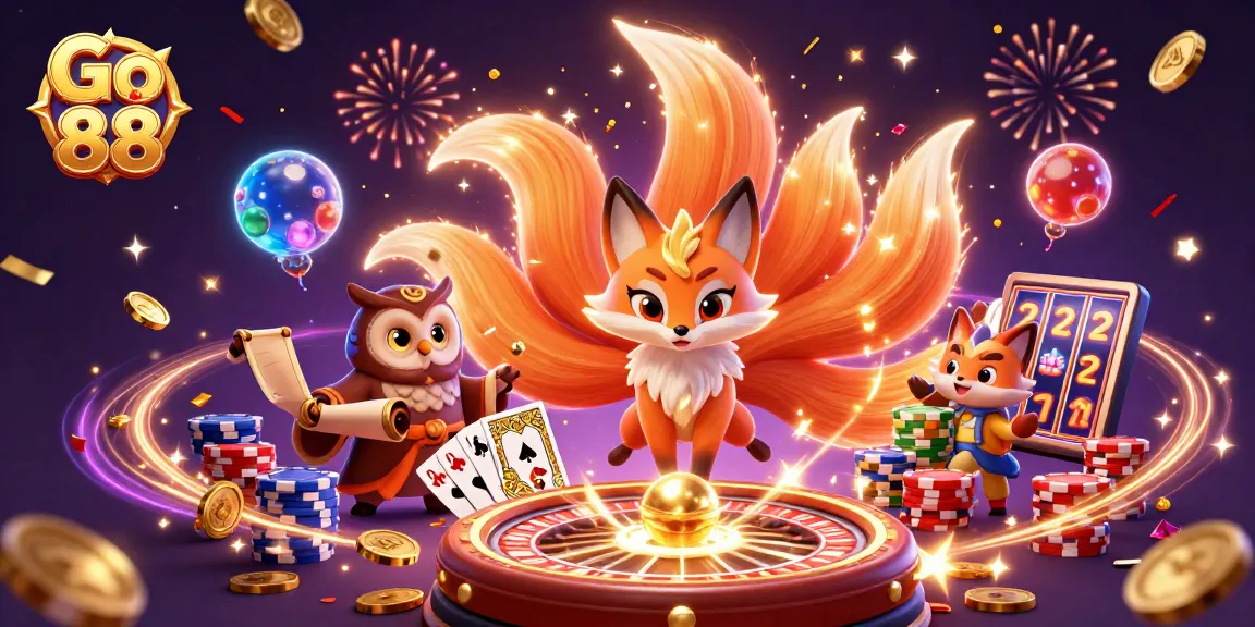 Experience the thrill of Go 88 with vibrant characters, gaming elements, and dazzling visuals.