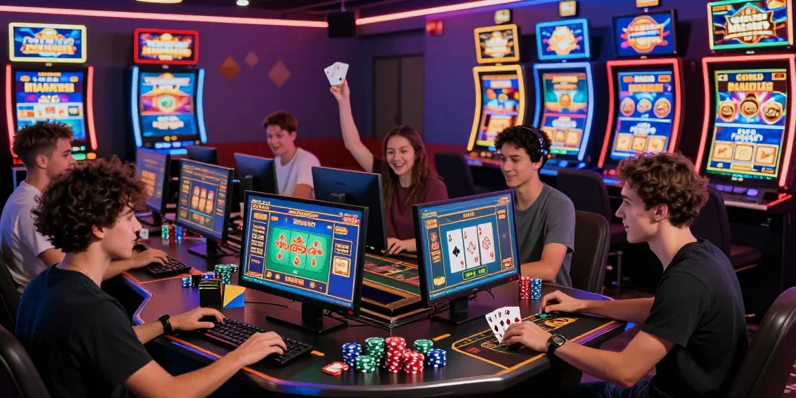 Exciting online gaming experience featuring players at casinos that accept credit cards, with vibrant visuals and digital gaming elements.
