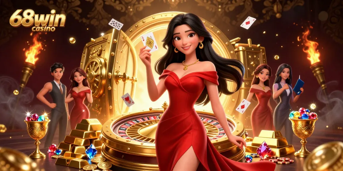Experience the thrill of 68win casino with a stunning roulette scene featuring vibrant gameplay elements.