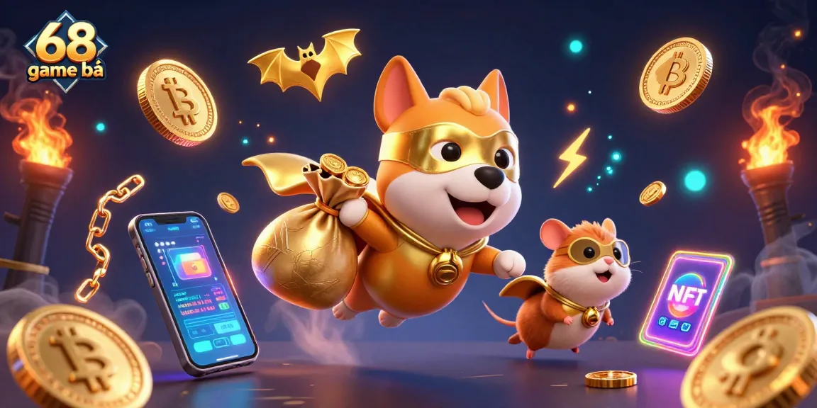 Experience the thrill of 68 game bài with our colorful 3D illustration, showcasing exciting gaming adventures.