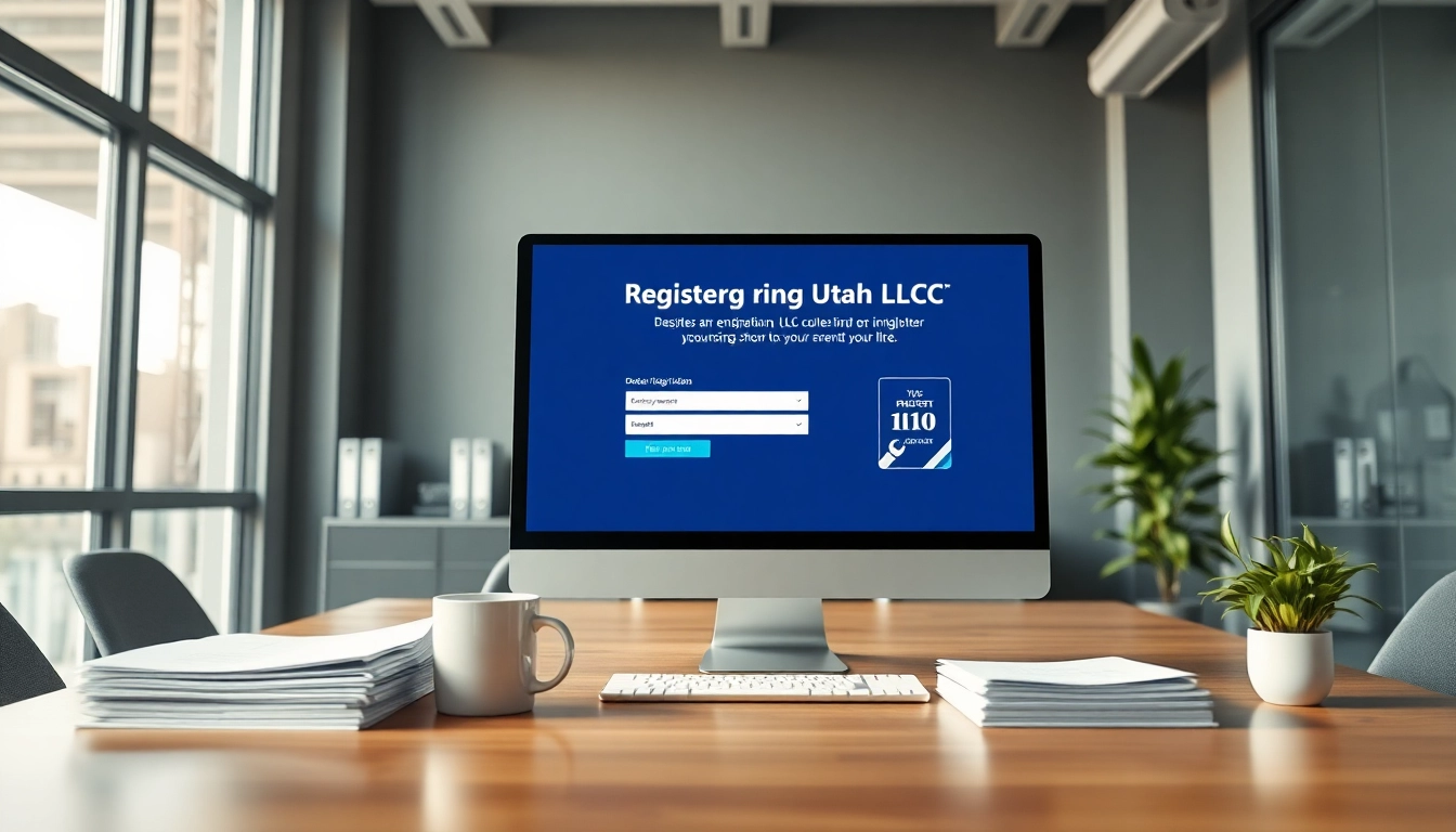 Register Utah LLC with ease in a modern office setting, showcasing a user-friendly registration tool.