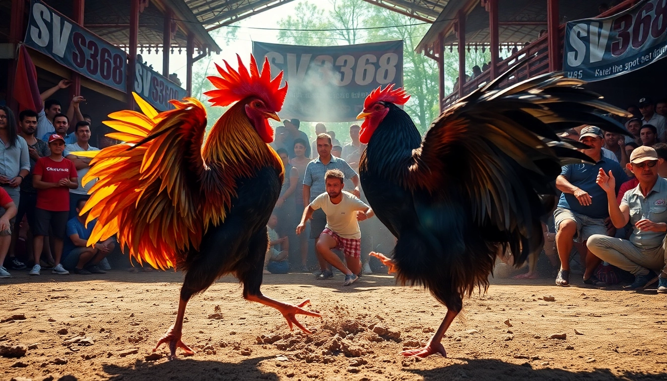 Experience live cockfighting excitement with sv368win.live, showcasing thrilling roosters in action.