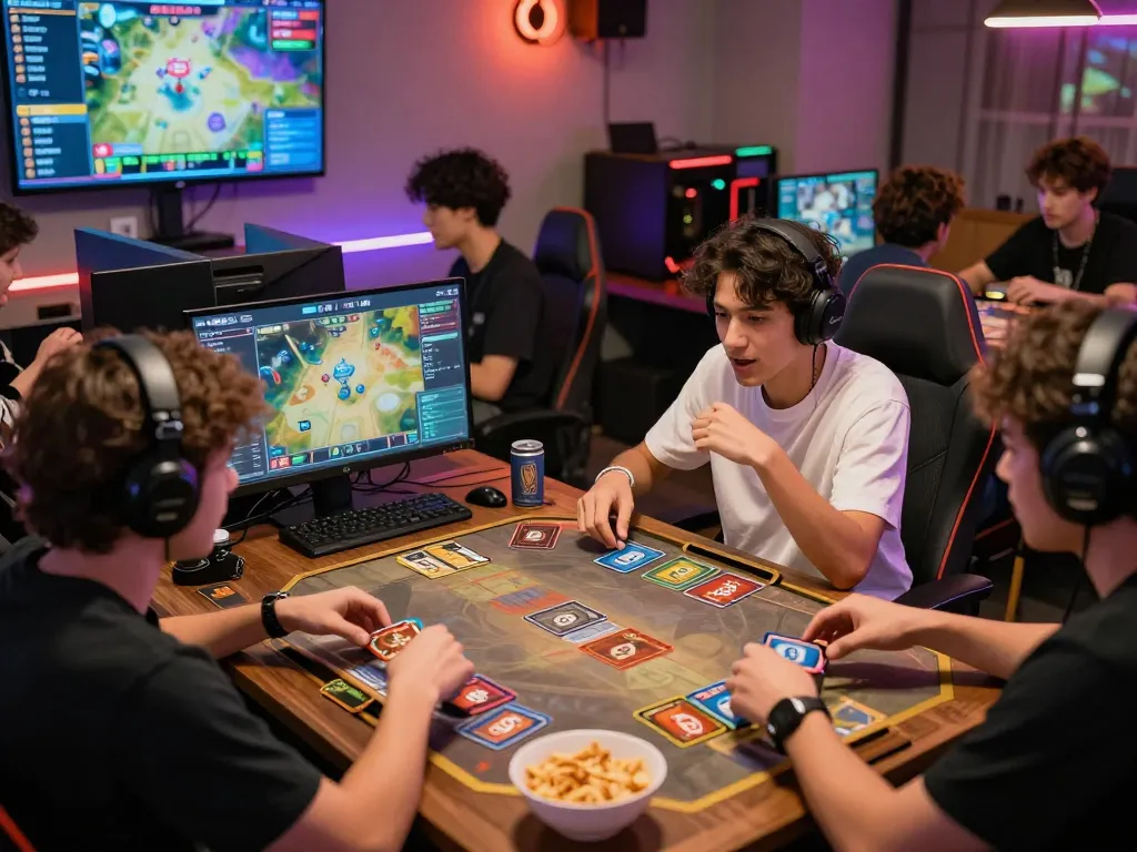 Exciting online gaming scene with players enjoying Rik VIP card games and vibrant gaming interfaces, showcasing a fun atmosphere.