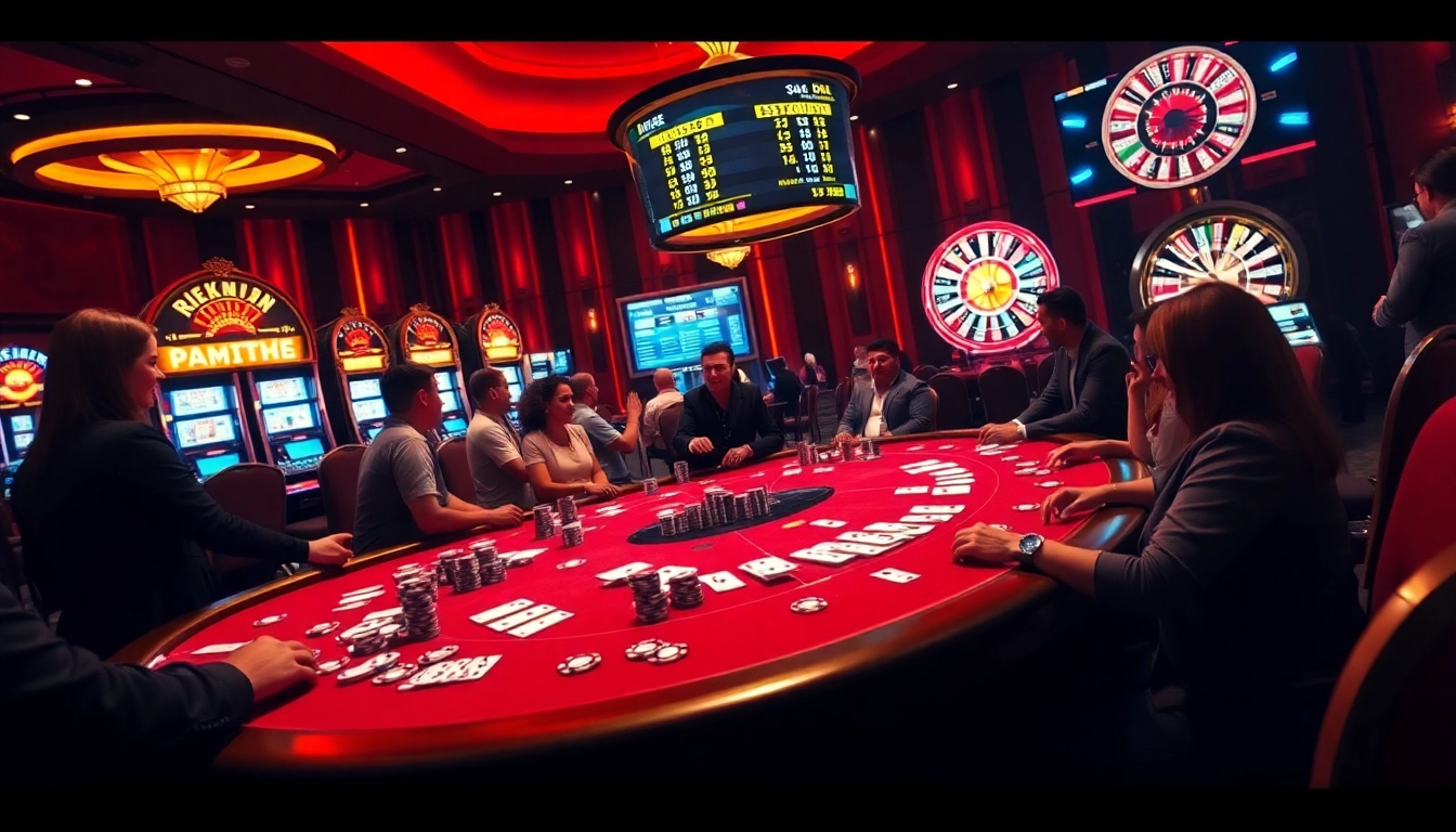 Experience the thrill of poker and casino games at rikvip.gb.net with vibrant lights and excitement.