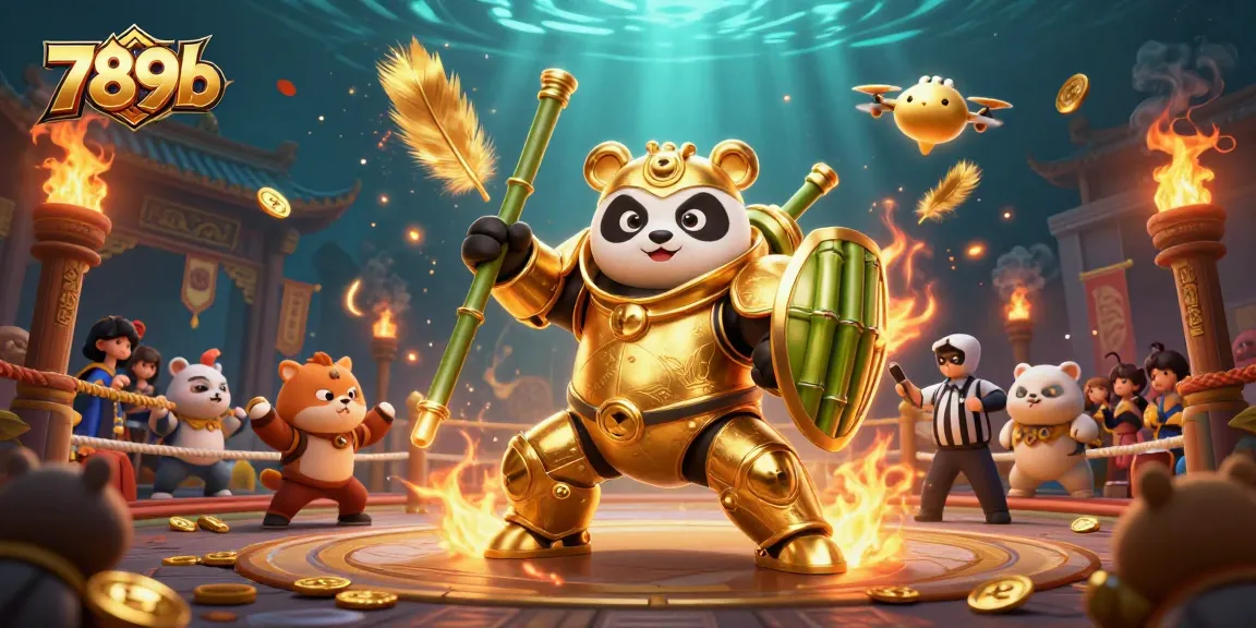 Khám phám thế giới 789b qua cảnh chiến đấu đầy màu sắc với gấu vàng cơ khí và yếu tố casino hấp dẫn.