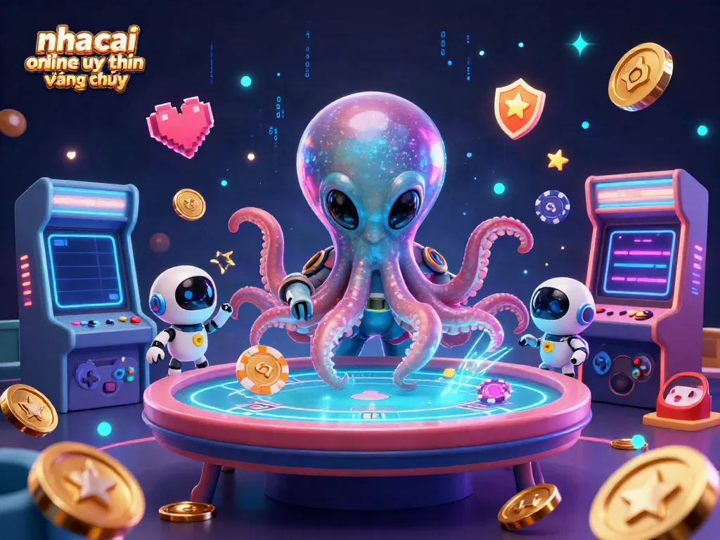 Engage with the vibrant universe of nha cai online uy tin đáng chú ý through a cosmic casino adventure featuring an alien octopus.