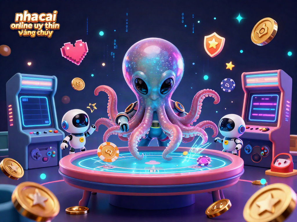 Engage with the vibrant universe of nha cai online uy tin đáng chú ý through a cosmic casino adventure featuring an alien octopus.