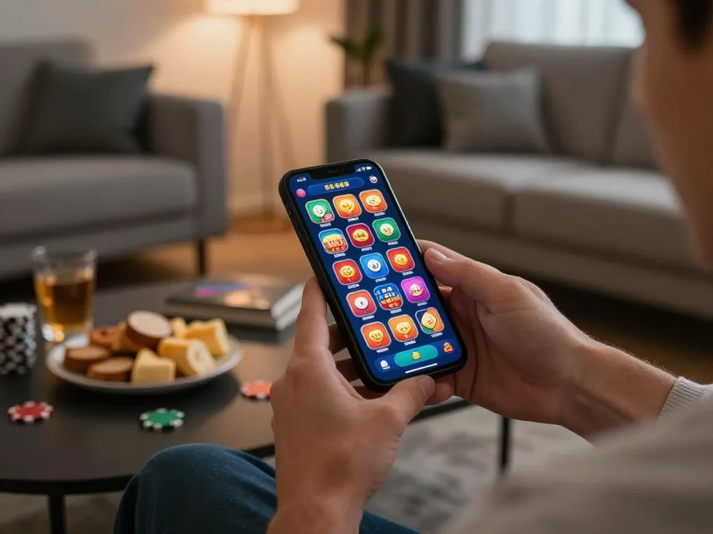 Mobile gaming experience with aa888 casino app highlighting user engagement and comfort at home