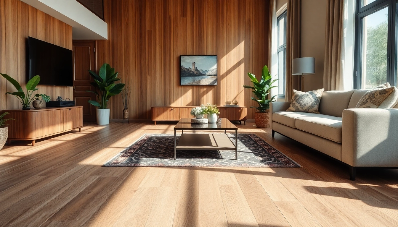 LVT flooring elevates this elegant living room with its luxurious finish and inviting atmosphere.