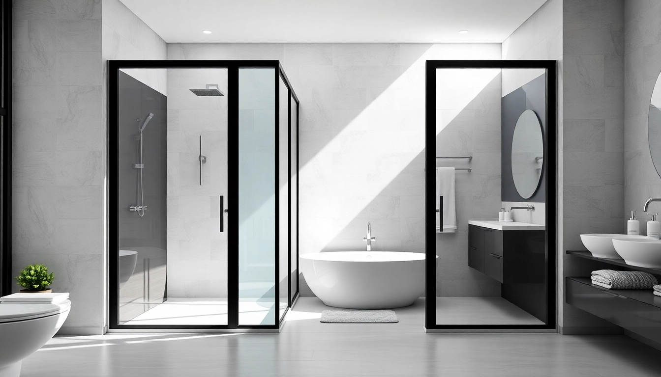 Enhance your bathroom with elegant black frame shower doors, ensuring style and functionality.