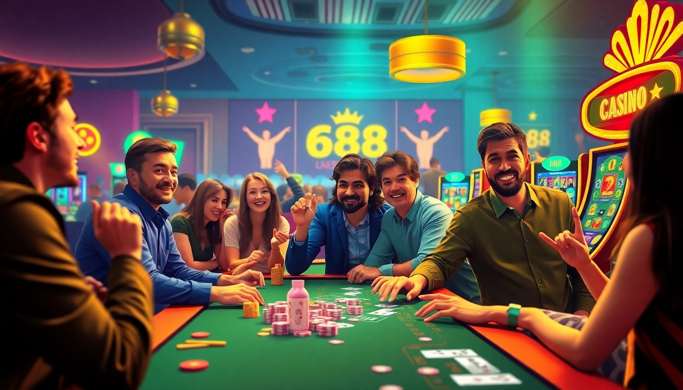 Exciting gaming atmosphere at good88.hu.net with players enjoying casino games online.