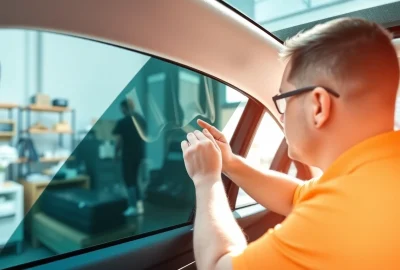 Transform your vehicle's look with professional window tint Chattanooga service showcasing installation.