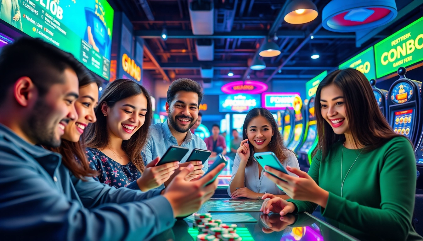 Engaging scene of players enjoying games at hello88win.live, showcasing online gambling excitement.