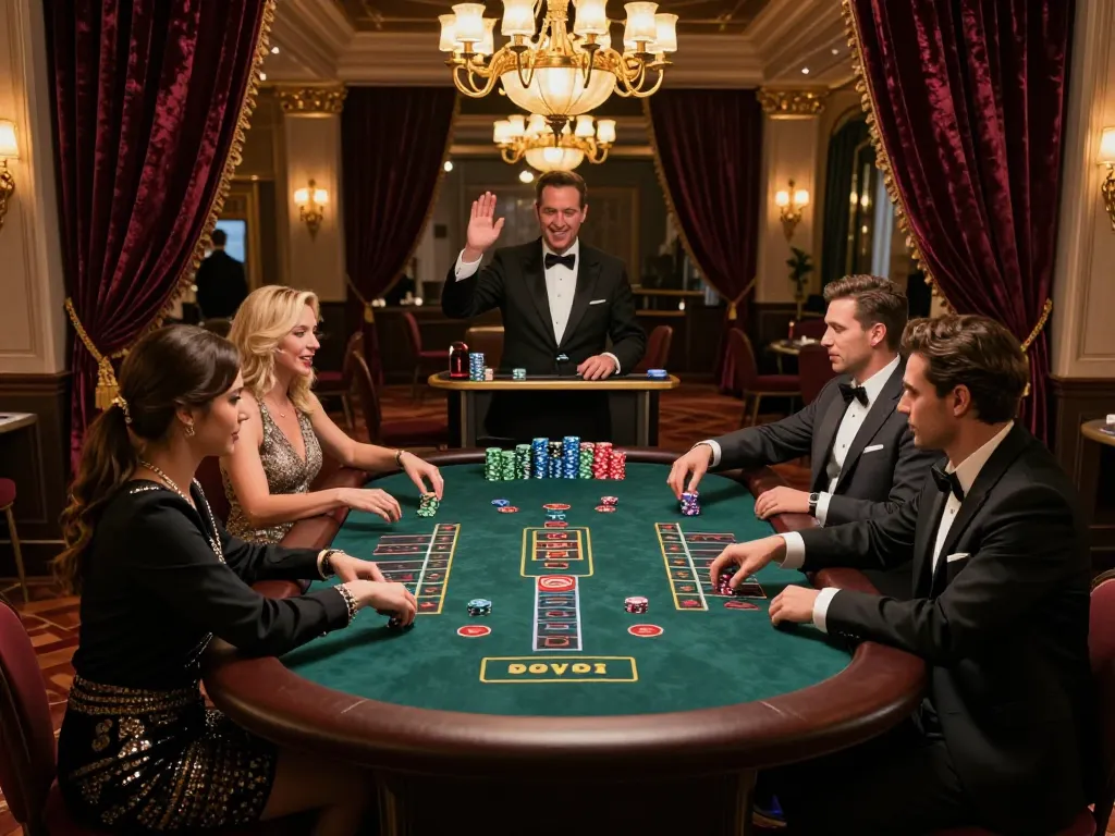 F168 blackjack table with players engaged in exciting bets and dealer interactions.