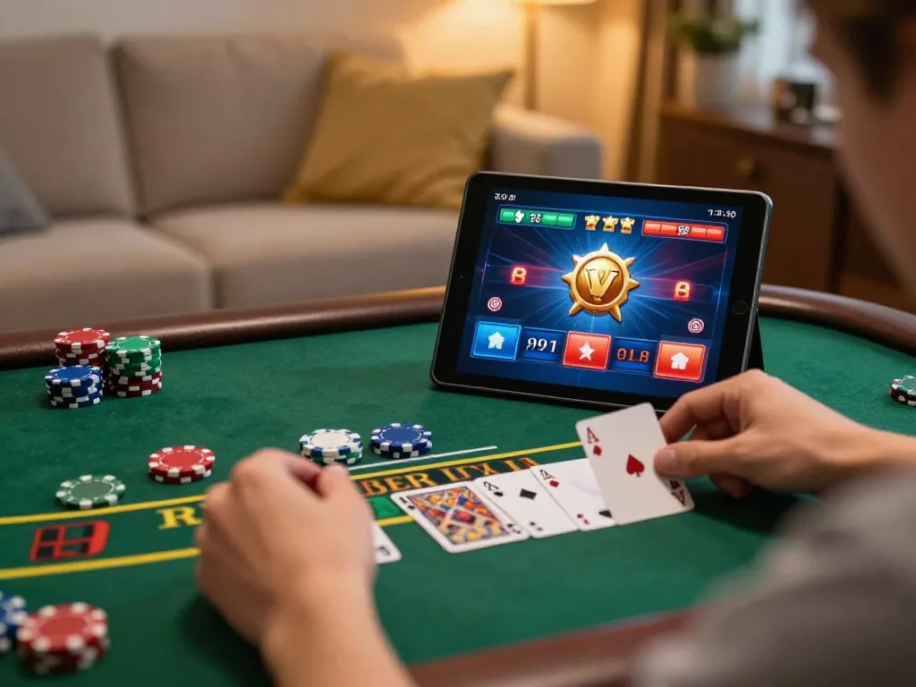 Players enjoying strategic blackjack on tg88 app in a cozy living room setting