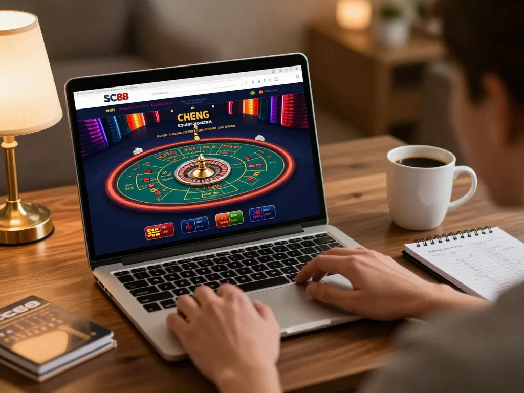Engaging in live dealer roulette at SC88 online casino.