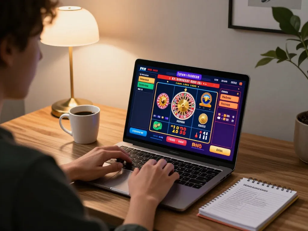 Engaging online gamer using gg88 platform to explore various casino games and strategies.