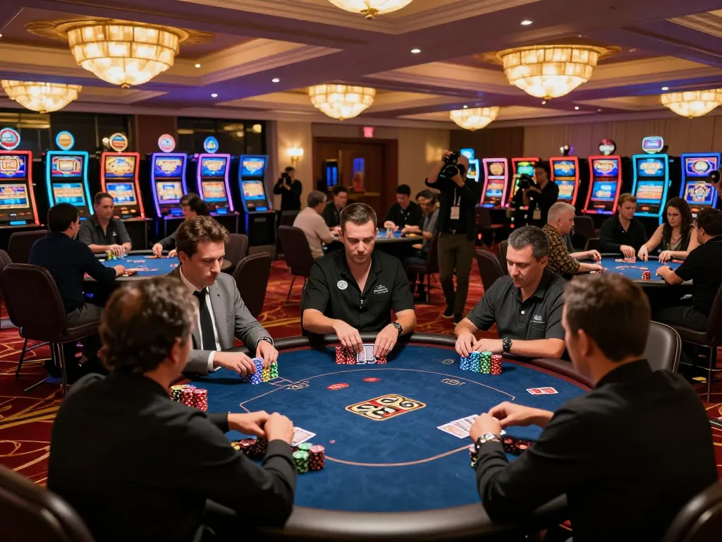 Players at sc88 poker tables immersed in strategy and excitement during a vibrant casino night