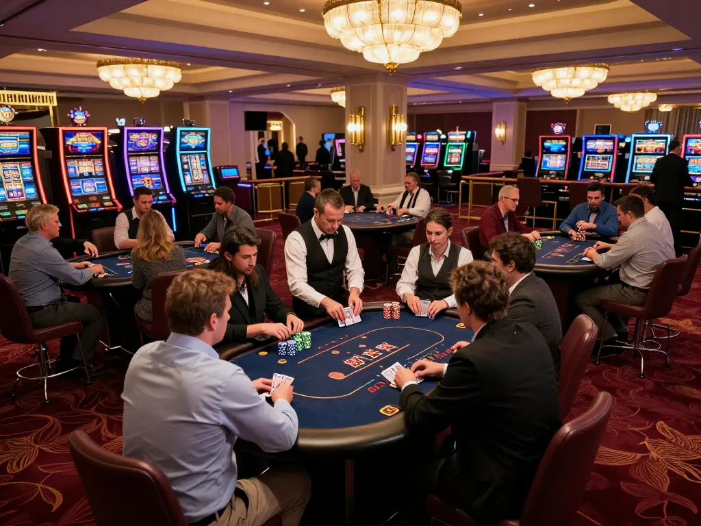 Players enjoy table games at 23win's lively casino, showcasing vibrant moments and strategic gameplay.