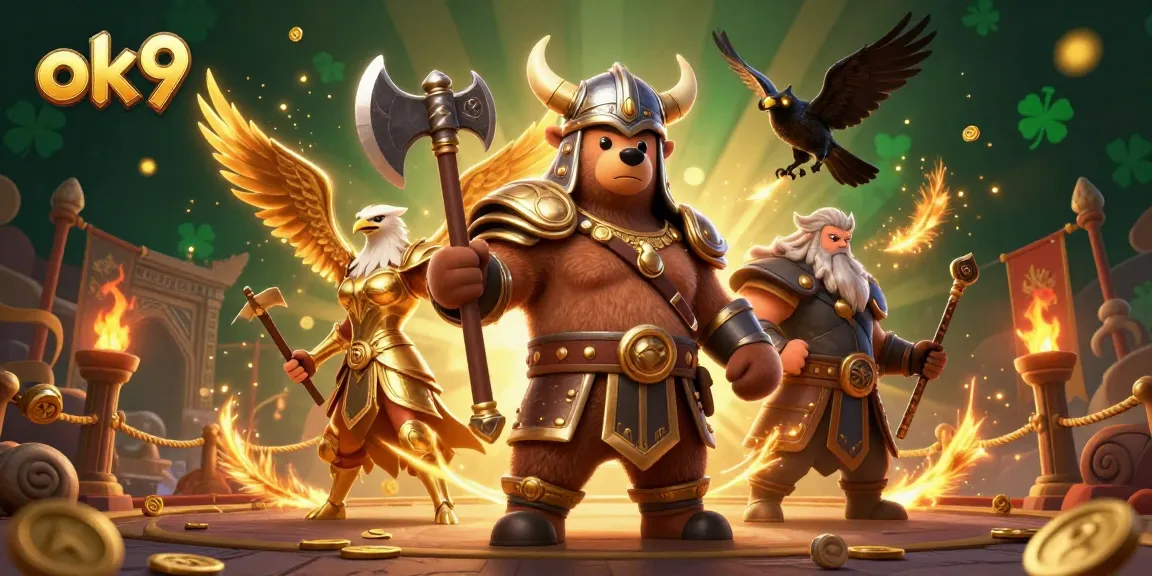 Engage in thrilling ok9 casino adventures with epic 3D Viking and Valkyrie characters.