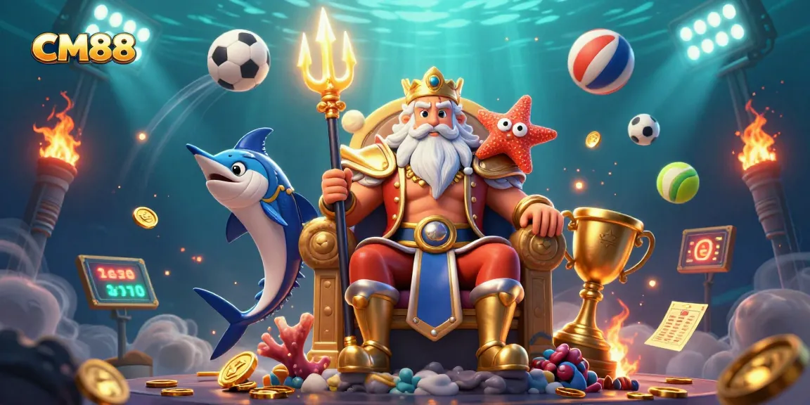 Engage in thrilling gameplay at CM88 with vibrant 3D underwater casino elements.