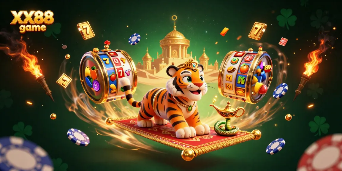 Engage with exciting XX88 game slots featuring dynamic slot reels and colorful symbols in action.