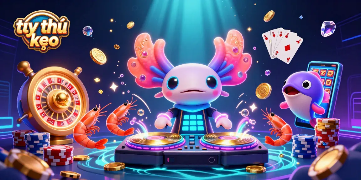 Experience the thrill of tỷ lệ kèo with vibrant characters dancing amidst cascading coins and glowing casino elements.