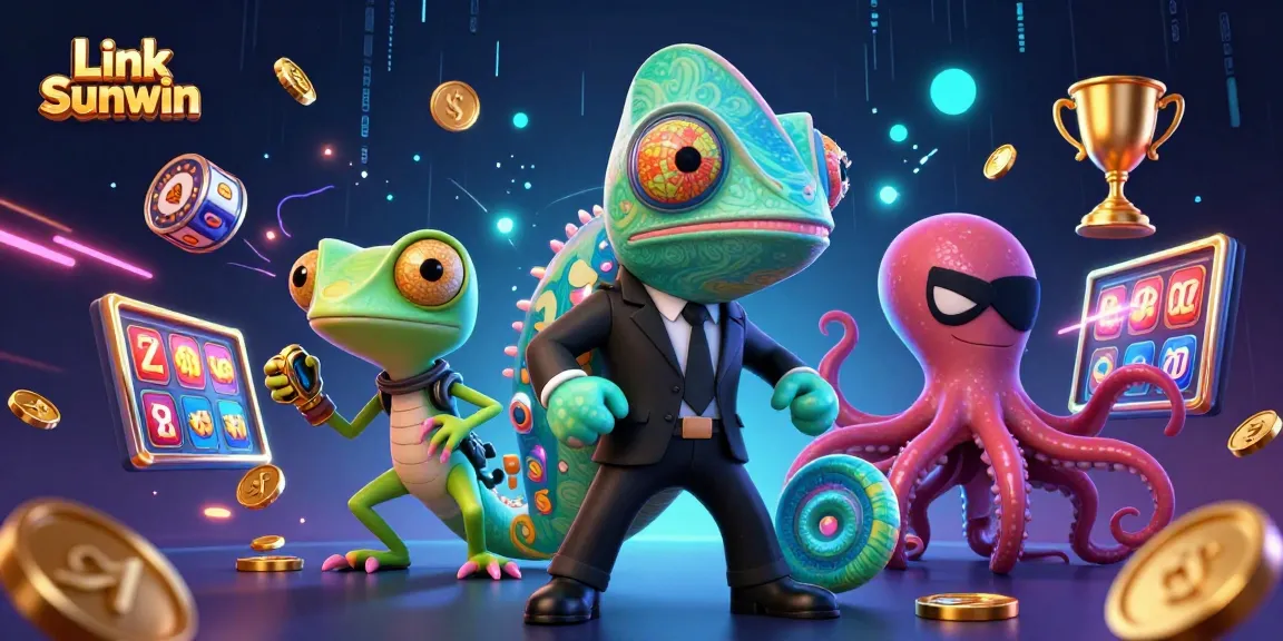 Engage with Link Sunwin's thrilling casino experience featuring vibrant characters in a rich 3D illustration.